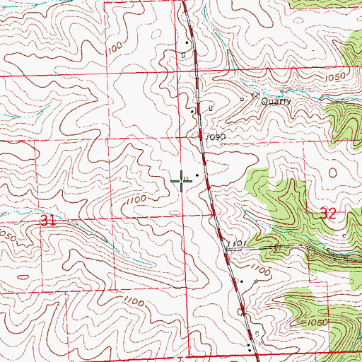Topographic Map of Komprood Dairy Farm, WI