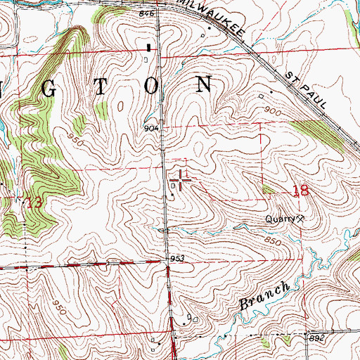 Topographic Map of Red Rock View Farms, WI