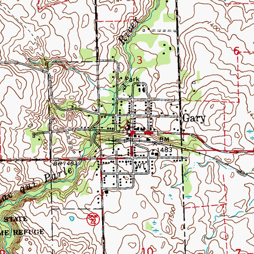 Topographic Map of Gary Post Office, SD