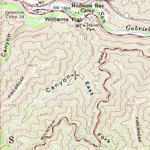 Topographic Map of East Fork Horse Canyon, CA