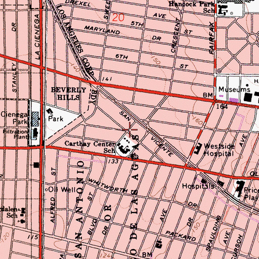 Topographic Map of Carthay Circle Theatre (historical), CA