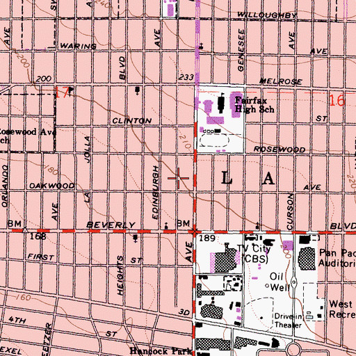 Topographic Map of Esquire Theatre (historical), CA