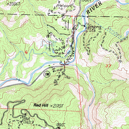 Topographic Map of East Fork Kaweah River, CA