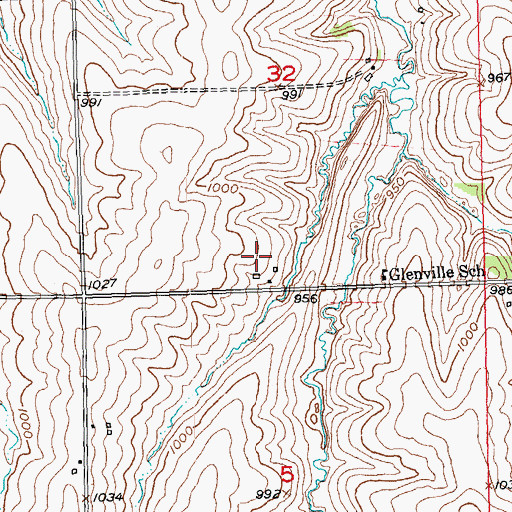 Topographic Map of Teutschmann Farm, WI