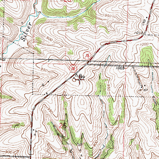 Topographic Map of Wallace Farms, WI