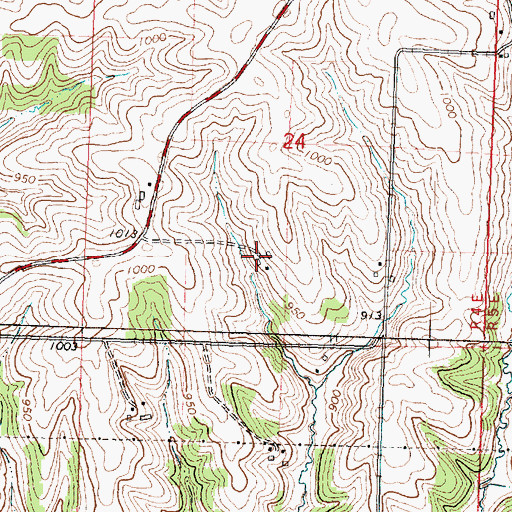 Topographic Map of Reuter Farms, WI