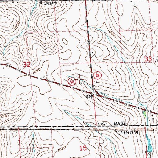 Topographic Map of Davis Farms, WI