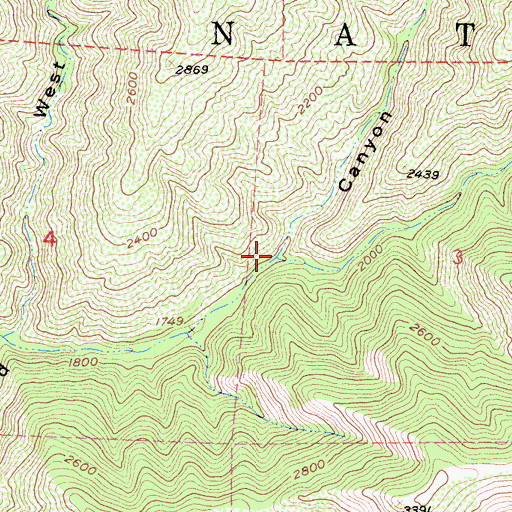Topographic Map of East Fork Ladd Canyon, CA