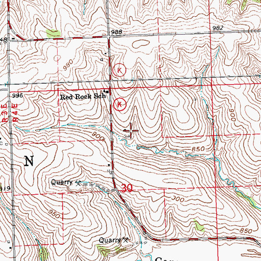 Topographic Map of Spring Valley Dairy, WI