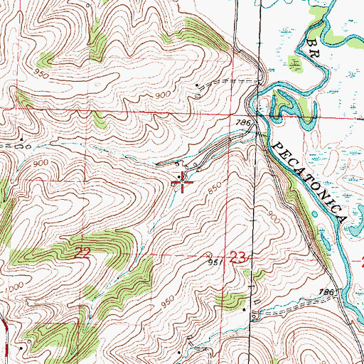 Topographic Map of Riverside Dairy, WI