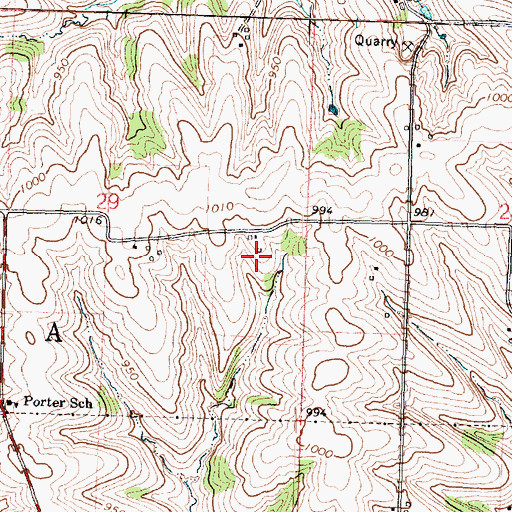 Topographic Map of Deereview Farms, WI