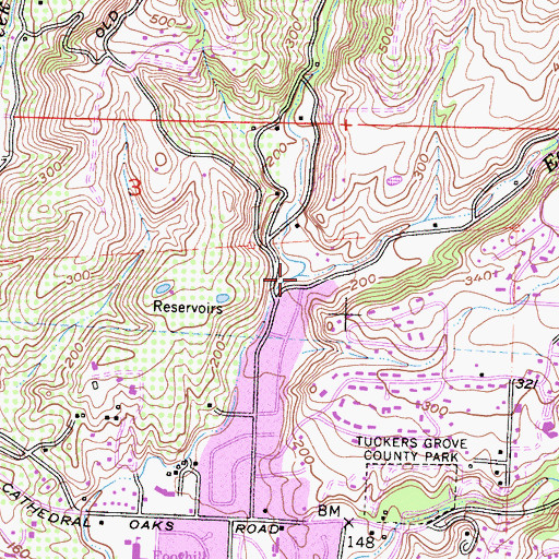 Topographic Map of East Fork Maria Ygnacio Creek, CA