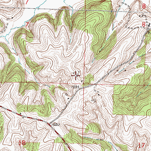 Topographic Map of Holmesville Dairy, WI