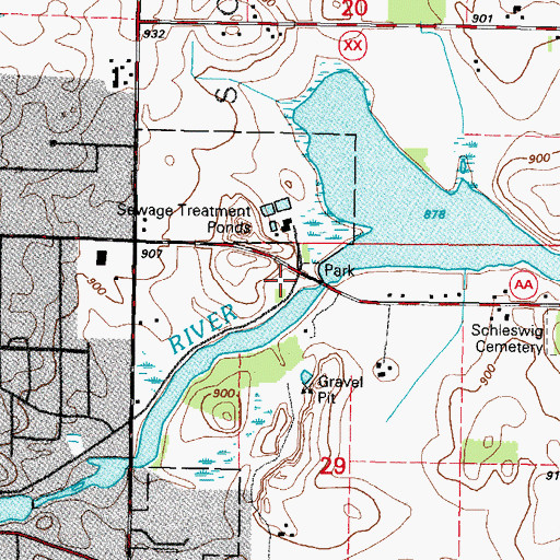 Topographic Map of Kiel Wastewater Treatment Plant, WI