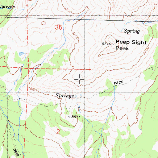 Topographic Map of Peep Sight, CA