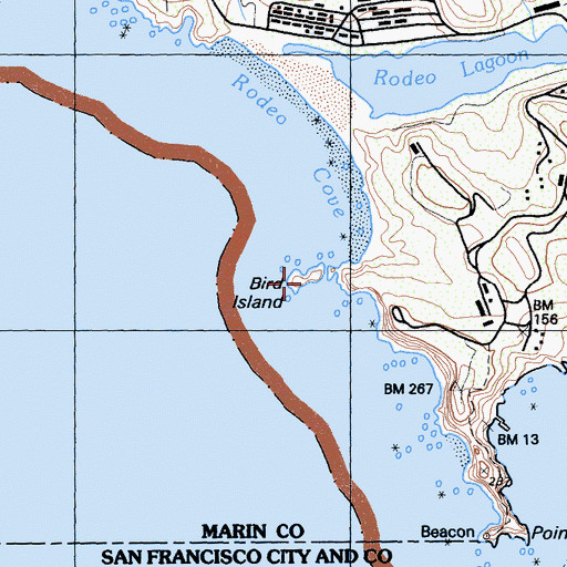 Topographic Map of Bird Island Arch, CA