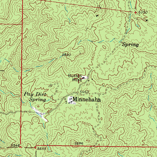Topographic Map of Button Mine, AZ