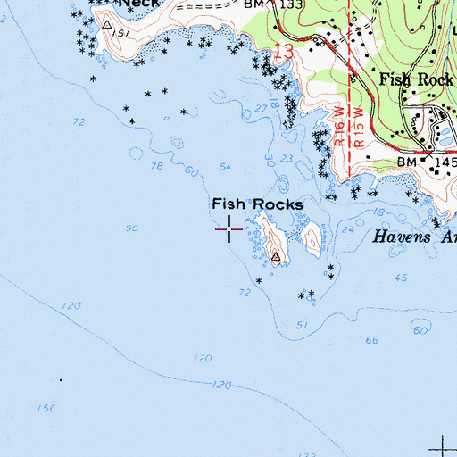 Topographic Map of Fish Rocks Arch, CA