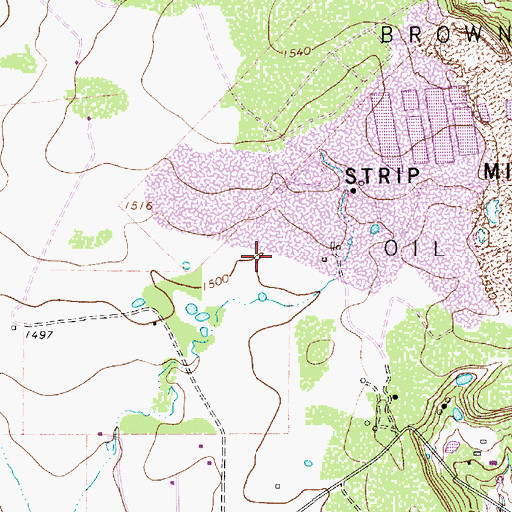 Topographic Map of Brownwood Quarry, TX