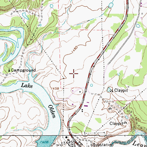 Topographic Map of Eastland Quarry, TX