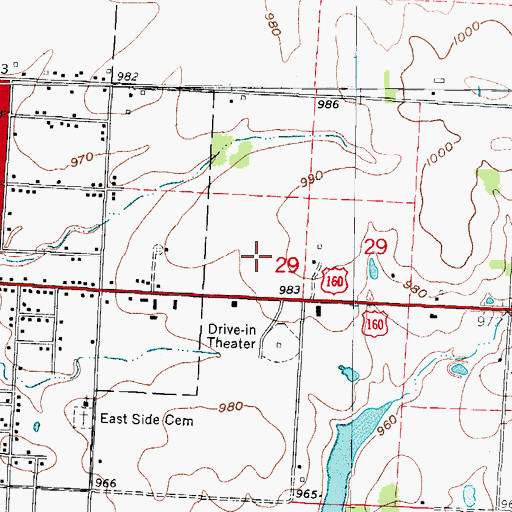 Topographic Map of East Elementary School, MO