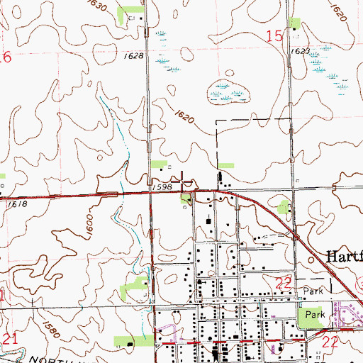 Topographic Map of Hartford Post Office, SD