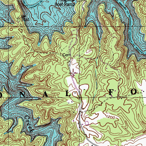 Topographic Map of Woodland Estates, KY