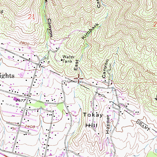Topographic Map of East Kimbark Canyon, CA