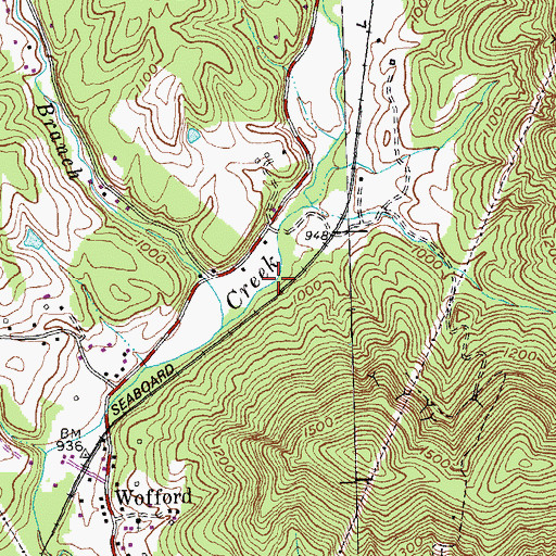 Topographic Map of Coalmont Railroad Station (historical), KY