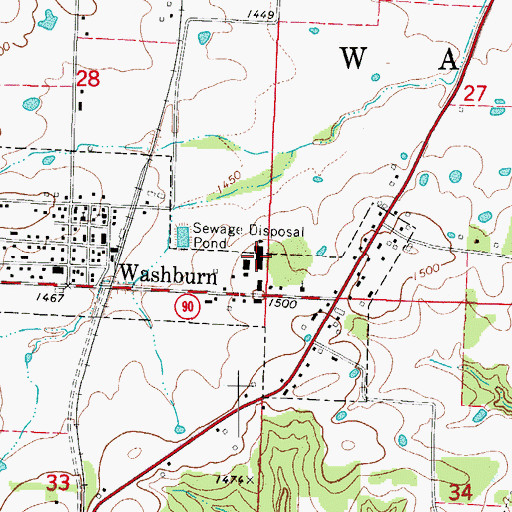 Topographic Map of Southwest Elementary School, MO