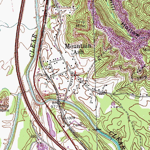 Topographic Map of Hope Railroad Station (historical), KY
