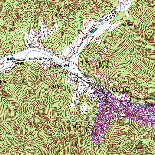 Topographic Map of Mammoth Railroad Station (historical), KY