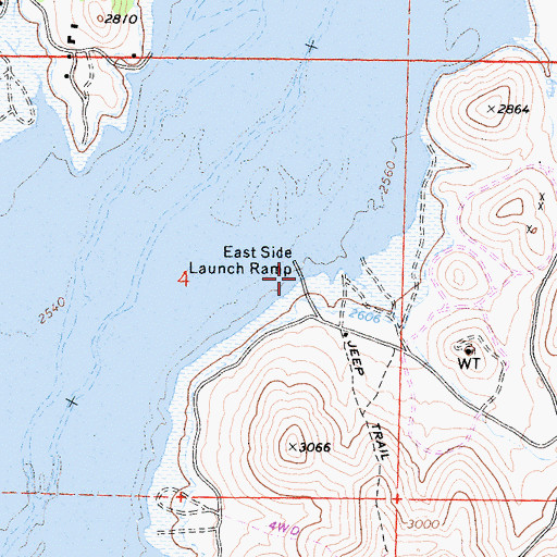Topographic Map of East Side Launch Ramp, CA