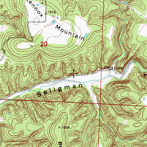 Topographic Map of Sunnyside School (historical), MO