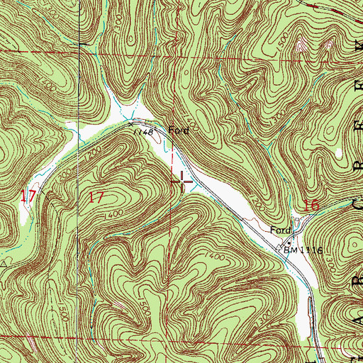 Topographic Map of Butler School (historical), MO