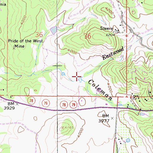 Topographic Map of Eastwood Creek, CA