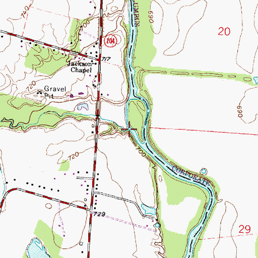 Topographic Map of Grove City Creek, OH