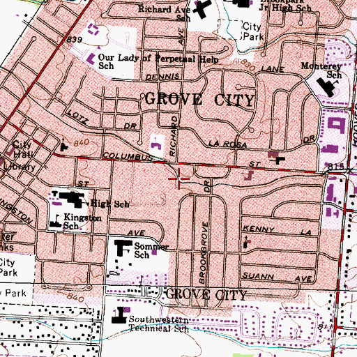 Topographic Map of Republican Run, OH