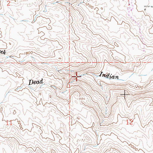 Topographic Map of Ebbens Creek, CA