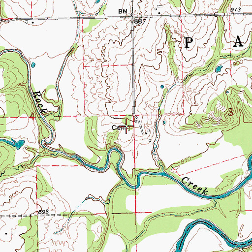 Topographic Map of Chisholm Cemetery, OK