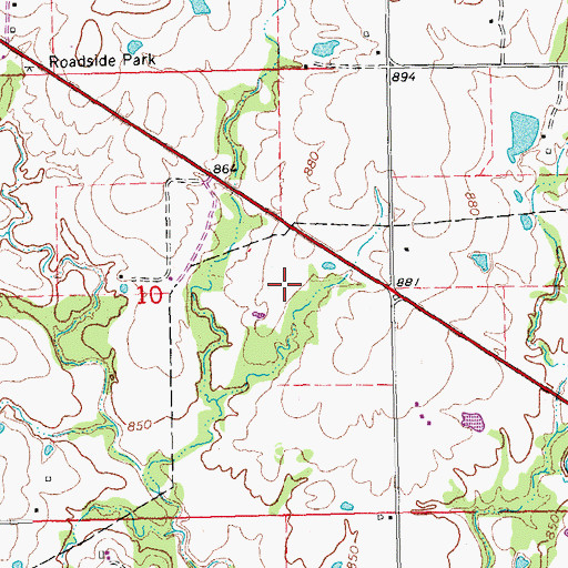 Topographic Map of Harjo Cemetery, OK