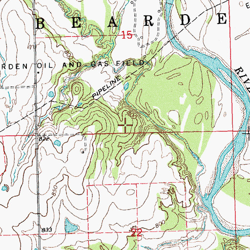 Topographic Map of Saint Paul's Cemetery, OK