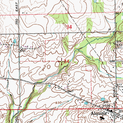 Topographic Map of Burke Cemetery, IN
