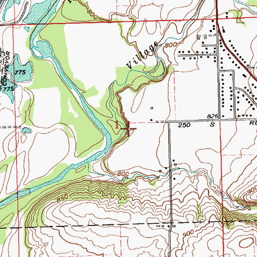 Topographic Map of Aldridge Cemetery, IN