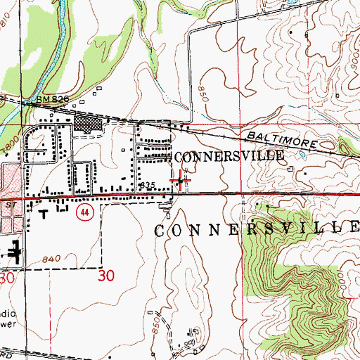 Topographic Map of Shrine of Memories Mausoleum, IN