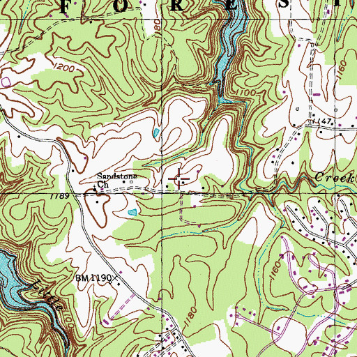 Topographic Map of Chestnut Grove (historical), KY