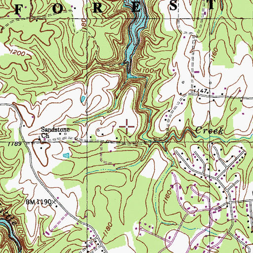 Topographic Map of Chestnut Grove Cemetery, KY