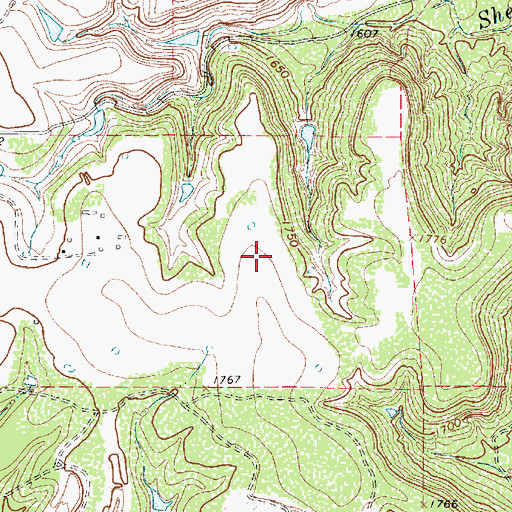 Topographic Map of Higgins Quarry, TX