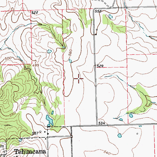 Topographic Map of Tehuacana Quarry, TX