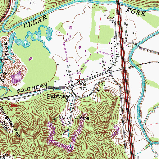 Topographic Map of Keswick Railroad Station (historical), KY